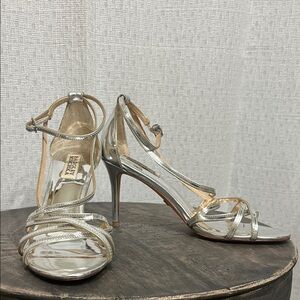 Badgley Mischka Metallic Strappy Heels